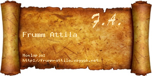 Frumm Attila névjegykártya